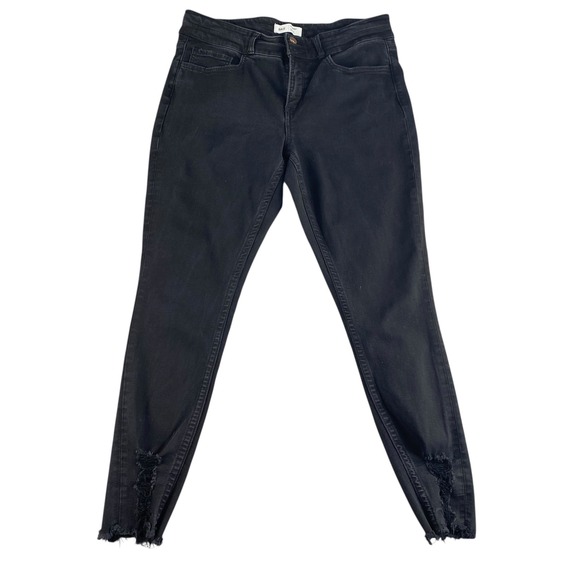 BKE Denim Denim - BKE Denim Gabby High‎ Rise Curvy Fit Ankle Tall Black Jeans Distressed Size 31*